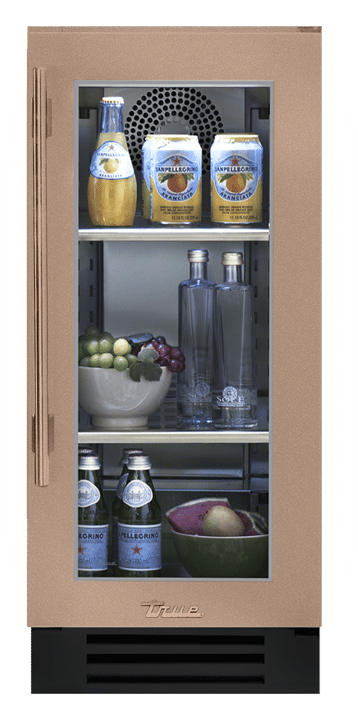 15 Inch - Undercounter - Stainless Glass Door - RIGHT Hinges - Champagne Color Swatch